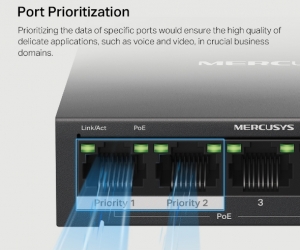 Switch PoE MERCUSYS MS105GP Chính hãng (5 port 1000Mbps với 4 Port Poe) 