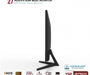 LCD VSP 27'' IP2702S Black Chính hãng FV (IPS - VGA, HDMI, 1920x1080, 120Hz, 3 cạnh viền mỏng, Kèm cáp HDMI, Treo tường) + TẶNG MOUSE Q1