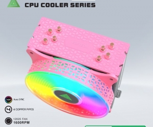 Tản nhiệt khí CPU VSP 4 ống đồng PRO4 LED ARGB 1 Fan 12cm Hồng FV