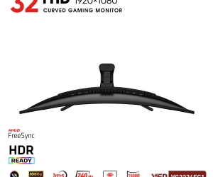 LCD VSP 32'' VG3224FC1 Cong Chính hãng Black FV (VA-VGA , HDMI, 1920x1080, 240Hz, 3 cạnh viền mỏng, Kèm cáp HDMI, Treo tường, BH24T) + ( Tặng Combo FD IK7300)