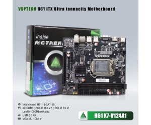Mainboard SK 1155 VSPTECH H61 X7-V124A1 Chính hãng (VGA, HDMI, LAN 1000Mbps, 2 khe RAM DDR3)