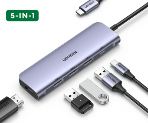 Bộ chuyển đổi USB type-C sang HDMI/ Hub USB 3.0 hỗ trợ sạc cổng USB-C chính hãng Ugreen 50209 