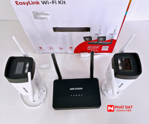 Bộ KIT Camera IP Wifi 2.0Mp HIKVISION DS-J142I/NKS422W0H,Đầu Ghi Hỗ trợ dùng thẻ nhớ Micro SD lên đến 512GB.Chính Hãng