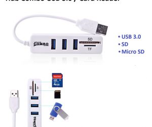 Hub USB 2.0 3 port (Đọc thẻ SD, MicroSD) (THAY THẾ CHO UNITEK Y-3190, H1904A)