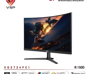 LCD VSP 27'' VG2724FC1 Cong Chính hãng Black FV (VA-VGA , HDMI, 1920x1080, 240Hz, 3 cạnh viền mỏng, Kèm cáp HDMI, Treo tường, BH36T) + ( Tặng Combo FD IK7300)