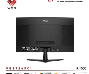 LCD VSP 27'' VG2724FC1 Cong Chính hãng Black FV (VA-VGA , HDMI, 1920x1080, 240Hz, 3 cạnh viền mỏng, Kèm cáp HDMI, Treo tường, BH36T) + ( Tặng Combo FD IK7300)