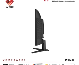 LCD VSP 27'' VG2724FC1 Cong Chính hãng Black FV (VA-VGA , HDMI, 1920x1080, 240Hz, 3 cạnh viền mỏng, Kèm cáp HDMI, Treo tường, BH36T) + ( Tặng Combo FD IK7300)