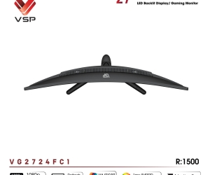 LCD VSP 27'' VG2724FC1 Cong Chính hãng Black FV (VA-VGA , HDMI, 1920x1080, 240Hz, 3 cạnh viền mỏng, Kèm cáp HDMI, Treo tường, BH36T) + ( Tặng Combo FD IK7300)