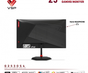 LCD VSP 25'' G2530S4 Gaming Chính hãng Black FV (Fast IPS, HDMI, 1920x1080, 300Hz, 3 cạnh viền mỏng, Kèm cáp HDMI, Treo tường, BH36T) + ( Tặng Combo FD IK7300)