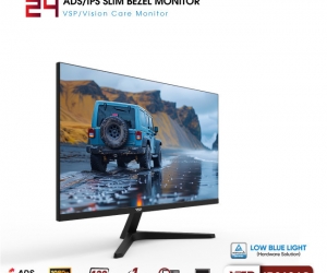 LCD VSP 24'' V2408S Chính hãng Black FV (IPS- VGA, HDMI, 1920x1080, 120Hz, 3 cạnh viền mỏng, Kèm cáp HDMI, Treo tường, BH36T) + (TẶNG MOUSE Q1)