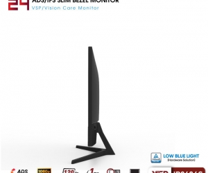 LCD VSP 24'' V2408S Chính hãng Black FV (IPS- VGA, HDMI, 1920x1080, 120Hz, 3 cạnh viền mỏng, Kèm cáp HDMI, Treo tường, BH36T) + (TẶNG MOUSE Q1)