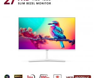 LCD 27'' VSP IP2706S White Chính hãng FV (IPS - VGA, HDMI, 1920x1080, 100Hz, 3 cạnh viền mỏng, Kèm cáp HDMI, Treo tường)(TẶNG KÈM MOUSE Q1)