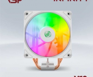 Tản nhiệt khí CPU VSP 4 ống đồng V12 LED ARGB 1 Fan 12cm Trắng FV