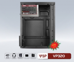 Bộ Case Nguồn VSP VP320 (Case mATX / Nguồn 200W, 300x165x350mm, Mặt trước có sẵn led RGB, Fan đuôi 1x80mm ko kèm, Fan trước 2x120mm ko kèm)(Liên hệ nhân viên kinh doanh để được giá tốt hơn)