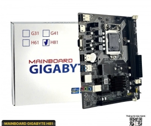 Mainboard SK 1150 GIGA H81 New Công ty (VGA, HDMI, LAN 1000Mbps, M.2 PCIe/NVMe, 2 khe RAM DDR3, BH 36T, Hàng Công ty - Không phải GIGABYTE H81 Chính hãng)