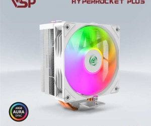 Tản nhiệt khí CPU VSP 4 ống đồng V10 LED ARGB 1 Fan 12cm Trắng FV