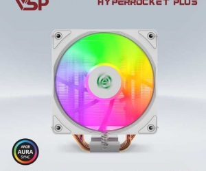 Tản nhiệt khí CPU VSP 4 ống đồng V10 LED ARGB 1 Fan 12cm Trắng FV