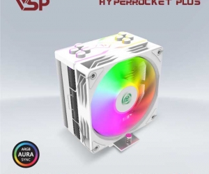 Tản nhiệt khí CPU VSP 4 ống đồng V10 LED ARGB 1 Fan 12cm Trắng FV