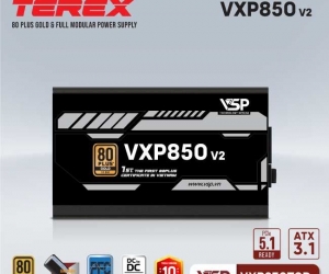 Nguồn VSP TEREX VXP850TGD 850W 80 Plus Gold Ver2 ATX3.1 PCIE5.1 Chính Hãng ( 3x4+4pin, 20+4pin ,4x6+2pin,12+4pin, Dây dài, Kèm dây nguồn)