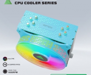 Tản nhiệt khí CPU VSP 4 ống đồng PRO4 LED ARGB 1 Fan 12cm Xanh FV