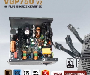 Nguồn VSP VGP750BRN V2 750W 80PLUS BRONZE- ATX3.1 Chính Hãng ( 2x4+4pin, 20+4pin ,4x6+2pin,12+4pin, Dây dài, Kèm dây nguồn)