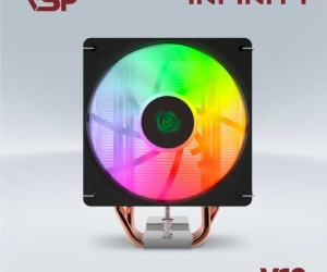 Tản nhiệt khí CPU VSP 4 ống đồng V12 LED ARGB 1 Fan 12cm Đen FV