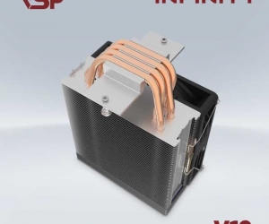 Tản nhiệt khí CPU VSP 4 ống đồng V12 LED ARGB 1 Fan 12cm Đen FV