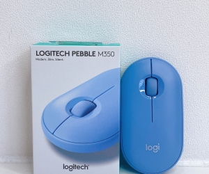 Mouse ko dây LOGITECH PEBBLE M350 Blue Wireless + Bluetooth (1xAA, Công tắc)