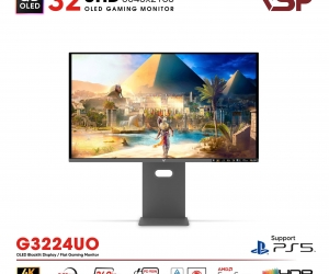 LCD VSP 32'' G3224UO Chính hãng Đen FV (QD-OLED 4K , HDMI, TYPE-C 90W, 3840x2160, 240Hz, 0.03ms, DCI-P3 108%, G-Sync, BH24T) + Tặng ARM G60 LED ARGB