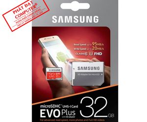 Thẻ nhớ MicroSD 32G SAMSUNG EVO Plus Box Class10 U1 95MB/s Công ty (Kèm SD adapter)