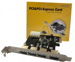 Card PCIe 1x to USB 3.0 (4 port)