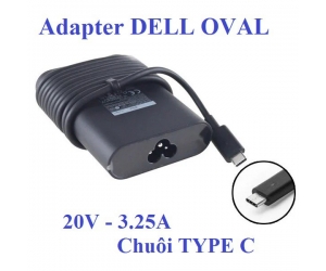 Adapter Apower for DELL 20V-3.25A 65W OVAL Đầu TYPE-C (Kèm dây nguồn, Box)