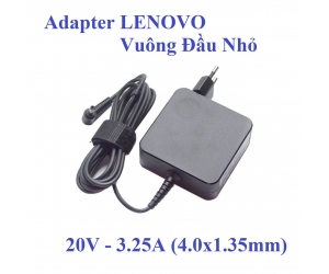 Adapter Apower for LENOVO 20V-3.25A Vuông Đầu nhỏ (4.0x1.35 mm, Kèm dây nguồn, Box) THAY THẾ CHO 19V-2.25A 42W