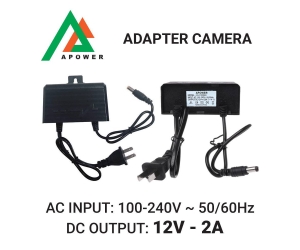 Adapter camera APOWER 12V-2A điện tử móc treo (5.5x2.1 mm)