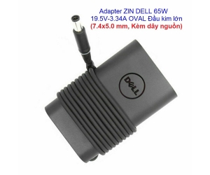 Adapter Apower for DELL 19.5V-3.34A 65W OVAL Đầu kim lớn (7.4x5.0 mm, Kèm dây nguồn, Box)