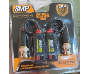 Balun Camera 8MP 2kv Đầu bấm Vỉ vàng (chống sét) 