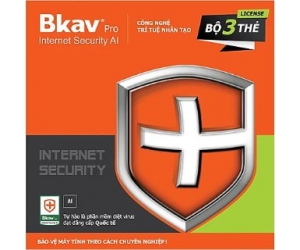 Bản quyền BKAV Pro Internet Security AI 3PC/12T (Chống virus trong thời gian thực, Duyệt Web an toàn, Tường lửa và giám sát mạng, Windows)