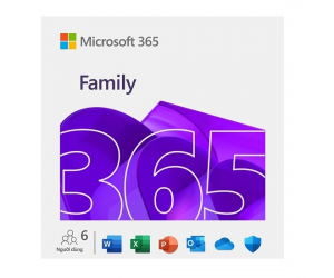 Bản quyền phần mềm Office Microsoft M365 Family Subscr PK Lic 1YR Online APAC EM ESD EP2-36890 12T Chính hãng FV (Kích hoạt cho 1 tài khoản Microsoft trong 365 ngày, Chia sẻ được cho 5 tài khoản Microsoft khác, Mỗi tài khoản đăng nhập được trên 5 thiết bị) - No box, Key gửi qua Mail