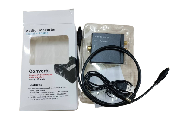 Bộ chuyển đổi âm thanh Audio Converter Digital to Analog  (Cáp nguồn  USB, Kèm cáp quang) - Vi Tính Phát Đạt 