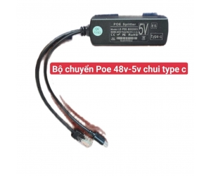 Bộ chuyển đổi nguồn POE 48v-5v chui Type-c (DÙNG CHO CAMERA IP - KHÔNG POE)