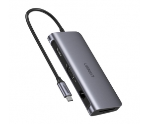 Bộ chuyển đổi Type C sang 3 USB 3.0 + HDMI + VGA + LAN + SD/TF + hỗ trợ nguồn Type C Ugreen 40873 (Liên hệ nhân viên kinh doanh để được giá tốt hơn)