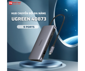 Bộ chuyển đổi Type C sang 3 USB 3.0 + HDMI + VGA + LAN + SD/TF + hỗ trợ nguồn Type C Ugreen 40873 (Liên hệ nhân viên kinh doanh để được giá tốt hơn)