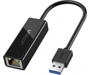 Bộ chuyển USB ra Lan 3.0 Ugreen 20256 tốc độ 10/100/1000Mbps màu đen