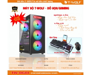  Bộ máy ĐỒ HỌA - GAMING T-WOLF TW-DG01 510A1030R16SM256350-10105F) + Tặng Keyboard T-WOLF T16 + Mouse T-WOLF X1 