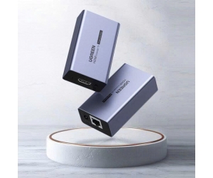 Bộ nối dài HDMI ra LAN 70m Ugreen 20519 Chính hãng FV (Hỗ trợ 1080p, CAT5/CAT6)