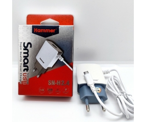 Bộ sạc MicroUSB - Hammer SN-H2.4 ( Liền dây, 1cổng USB 2.4A, 1m)