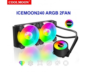 Bộ tản nhiệt nước COOLMOON ICEMOON240 Black ARGB 2FAN 120mm