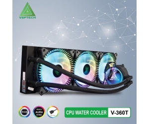 Tản nhiệt nước AIO VSPTECH V-360T XTREME GAMING Sync LED ARGB 360mm (115x/1200/2011/2011-v3/FM2+/FM2/AM4/AM3+/AM3)