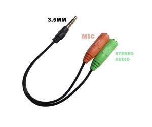 Cable Chia Audio (Headphone Mic Splitter - 1 jack Headset 3.5mm đực thành 2 jack 3.5mm cái) - Tốt