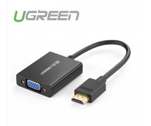 Cable chuyển đổi HDMI sang VGA+3.5mm Audio+nguồn micro USB dài 15cm Ugreen Chính hãng MM102 (40233)